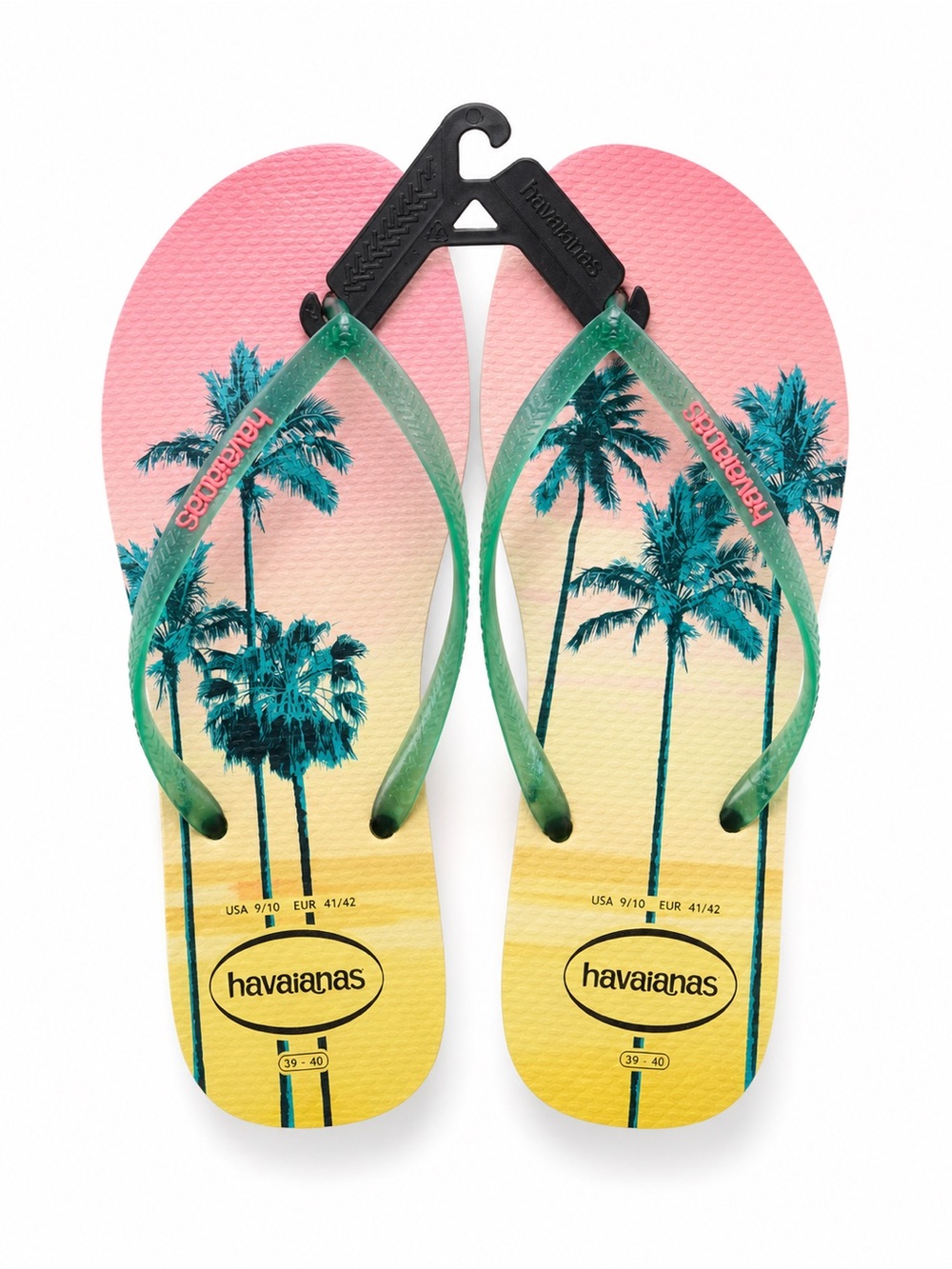 Havaianas Gradient Palm Flip Flops - Pink, Yellow, Teal